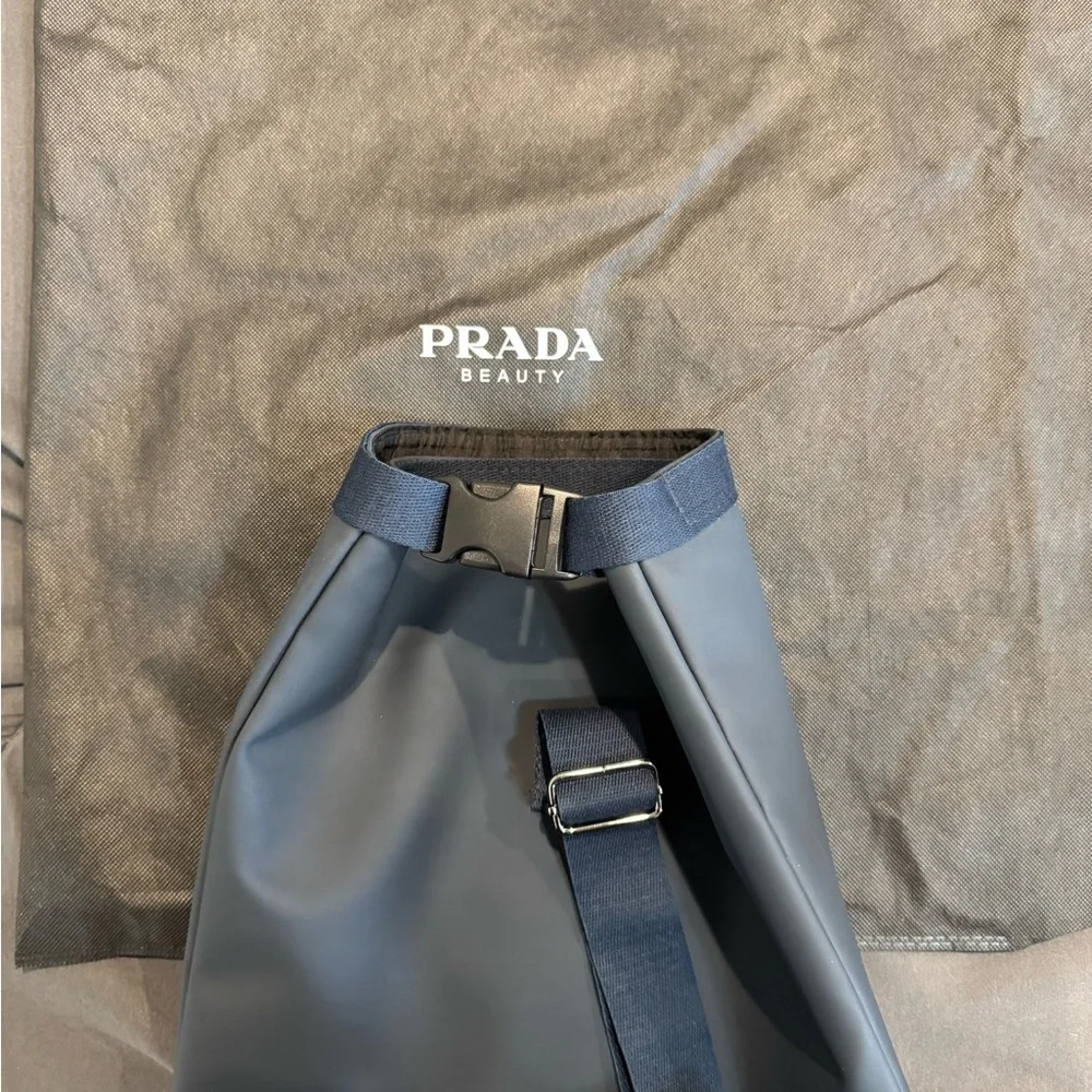 Prada Beauty Navy Blue and Red Ocean Sling Bag w/Dust Bag NWT